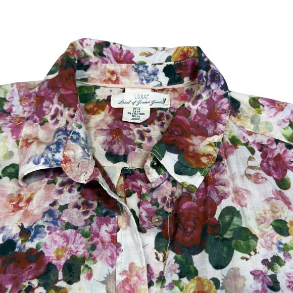 H&M L.O.G.G. Y2k Floral Button Up Blouse size 14 - Picture 7 of 8